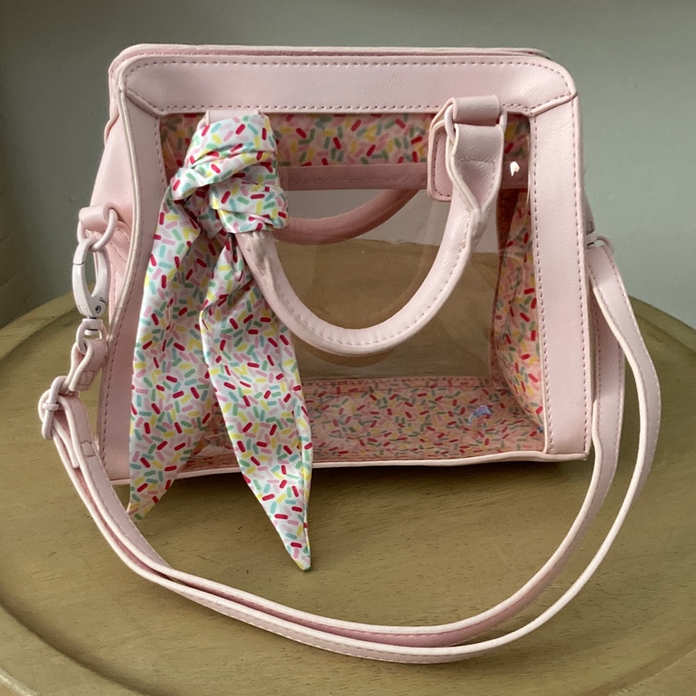 #200. 🆕 NWOT - (Not sure of brand) - Toddler Pink Clear Handbag with Scarf